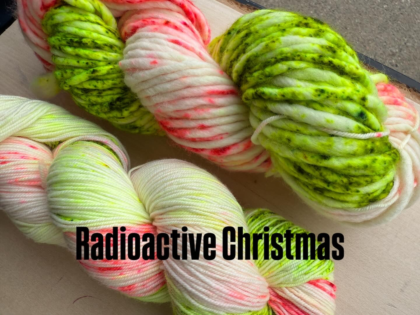 Radioactive Christmas Hand Dyed Yarn