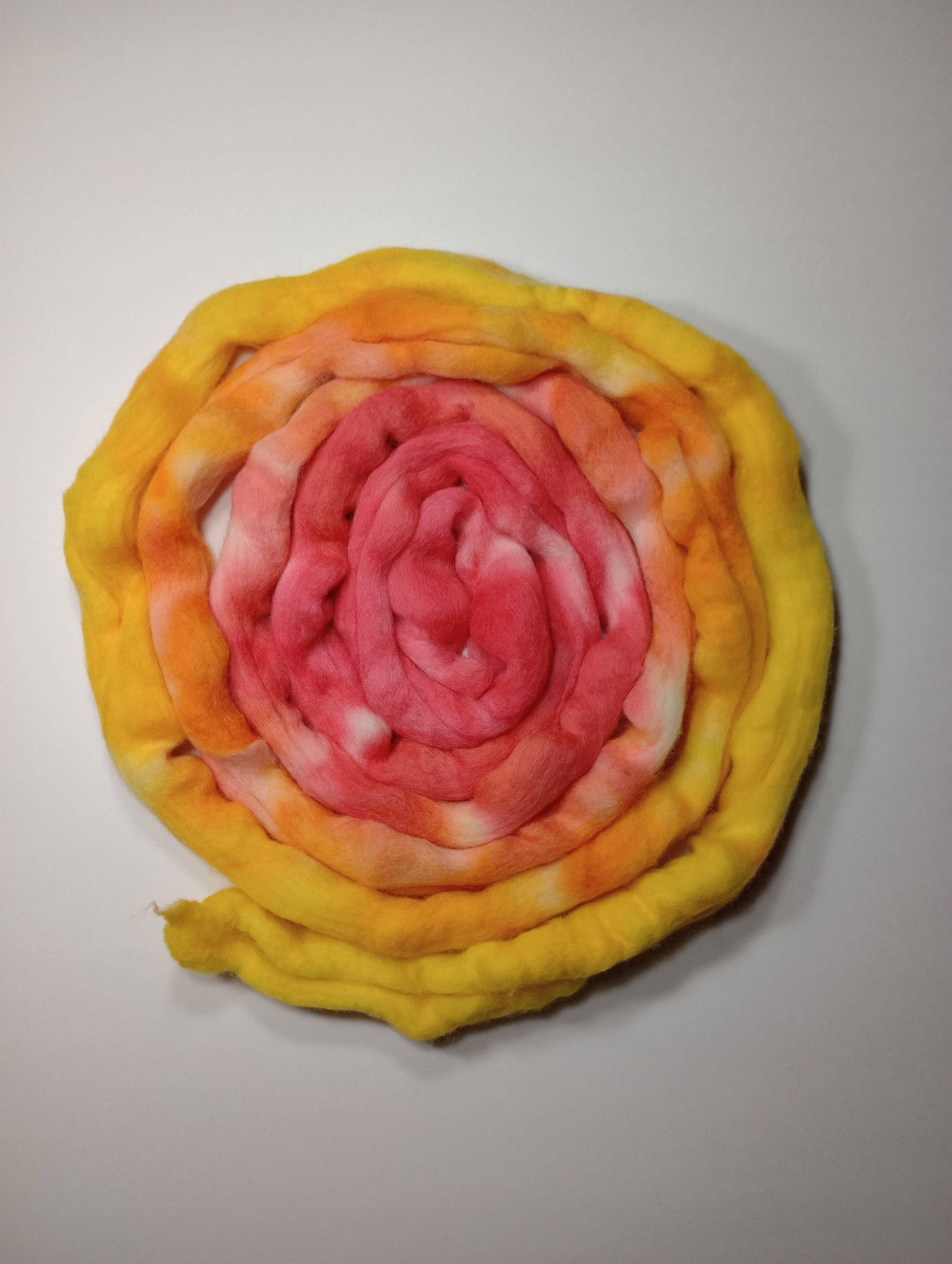 Corriedale Hand Dyed Roving - 100 g. braids - TropicalSunset