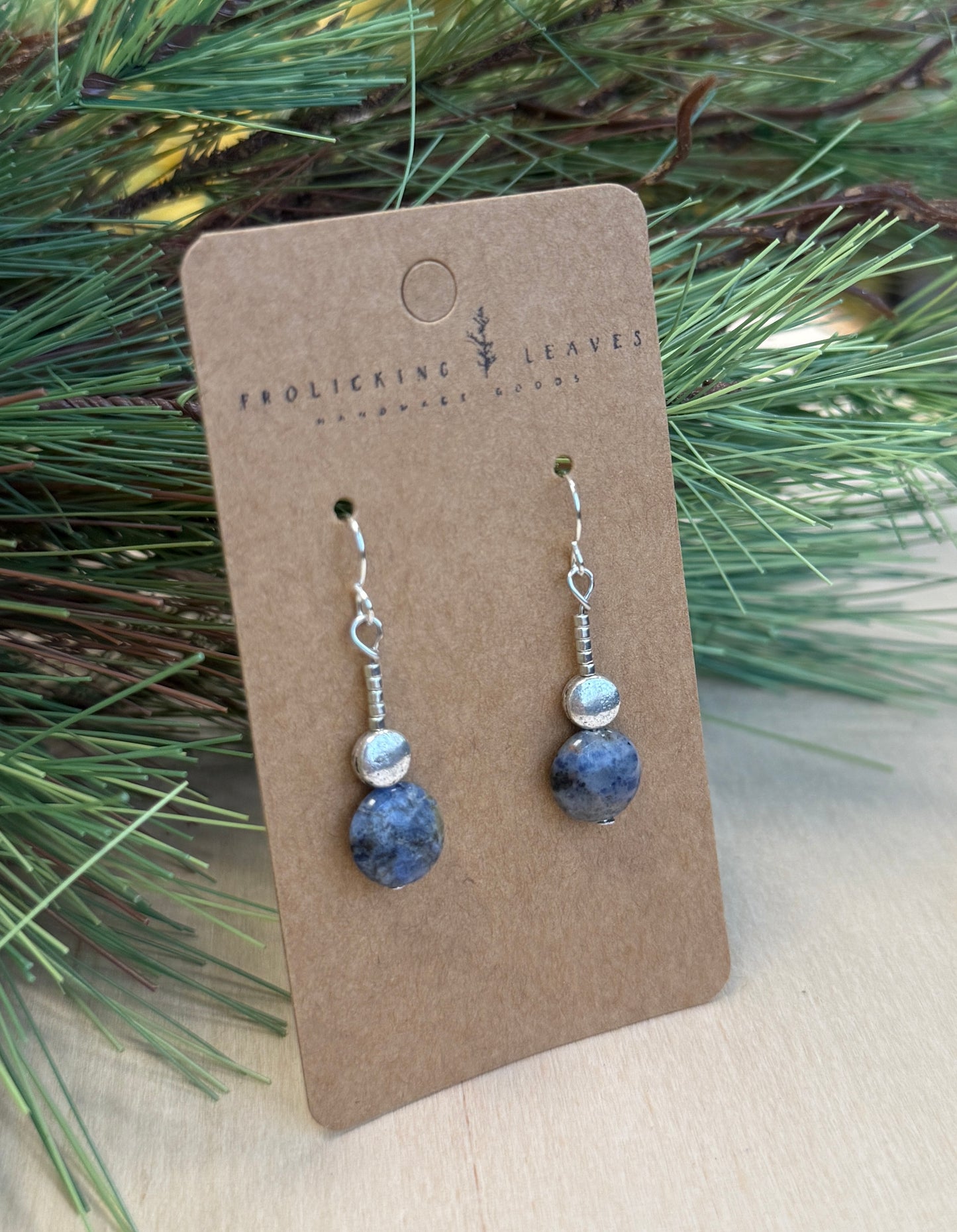 Sodalite Disc Earrings