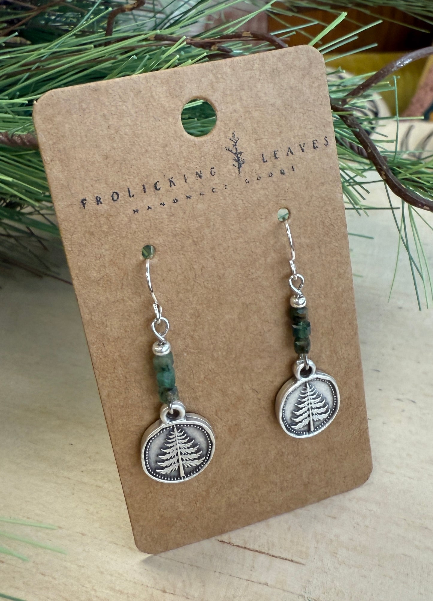 African Ruby Zoisite Pine Earrings