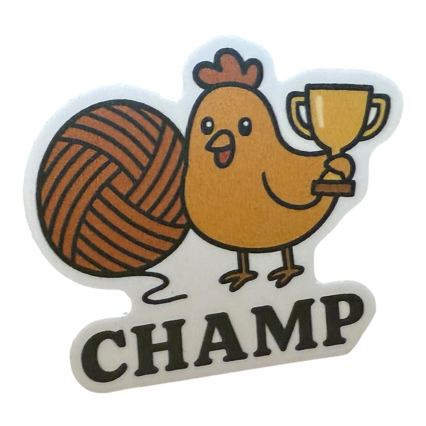 Yarn Chicken Champm Sticker