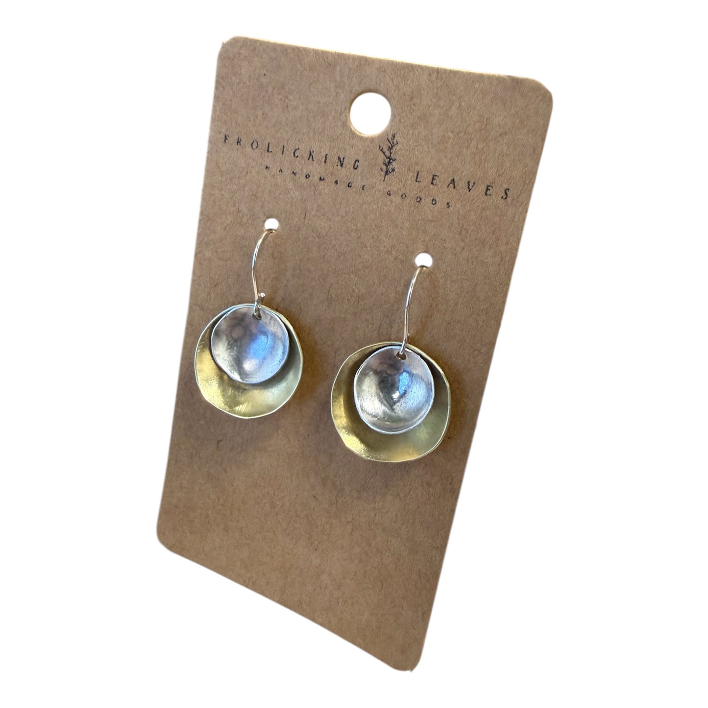 Brass Nesting Bowl Earrings with Sterling Ear Wires