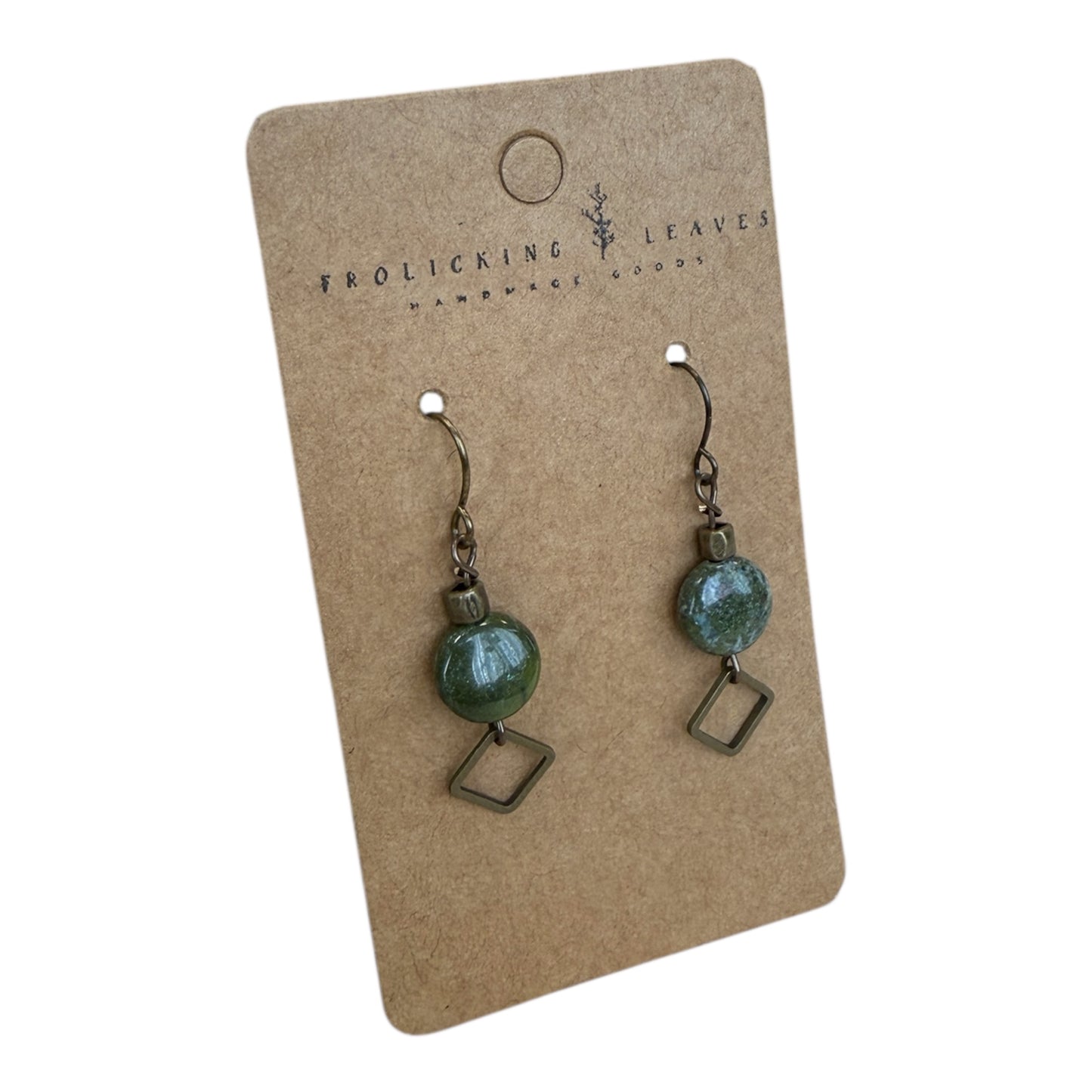 Green Turquoise & Bronze Earrings