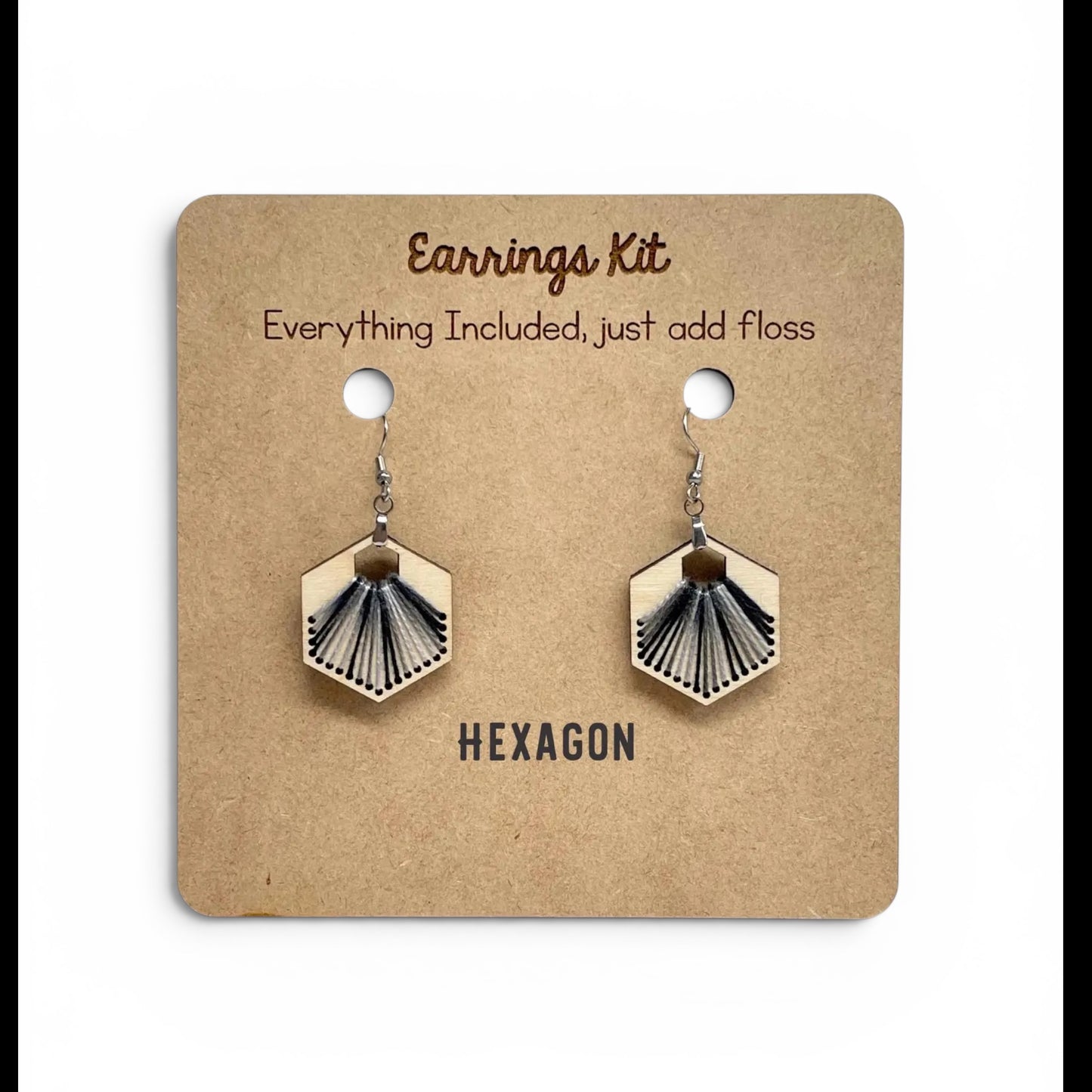 Make Your Own Embroidered Earrings Hexagon