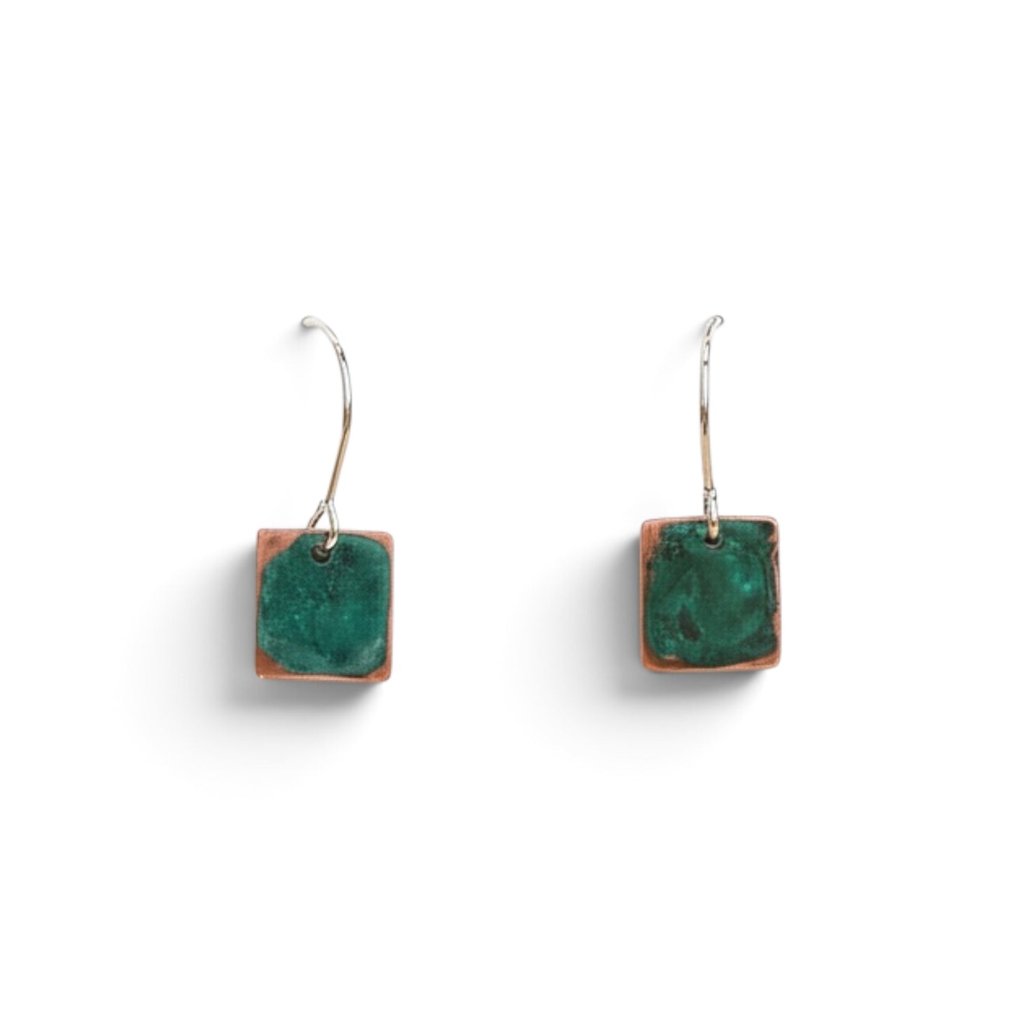 Copper Patina Earrings with Sterling