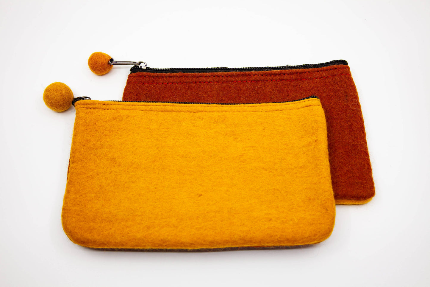 2-Tone Medium Organizer Pouch | Felt Zip Pouch | Makeup Bag