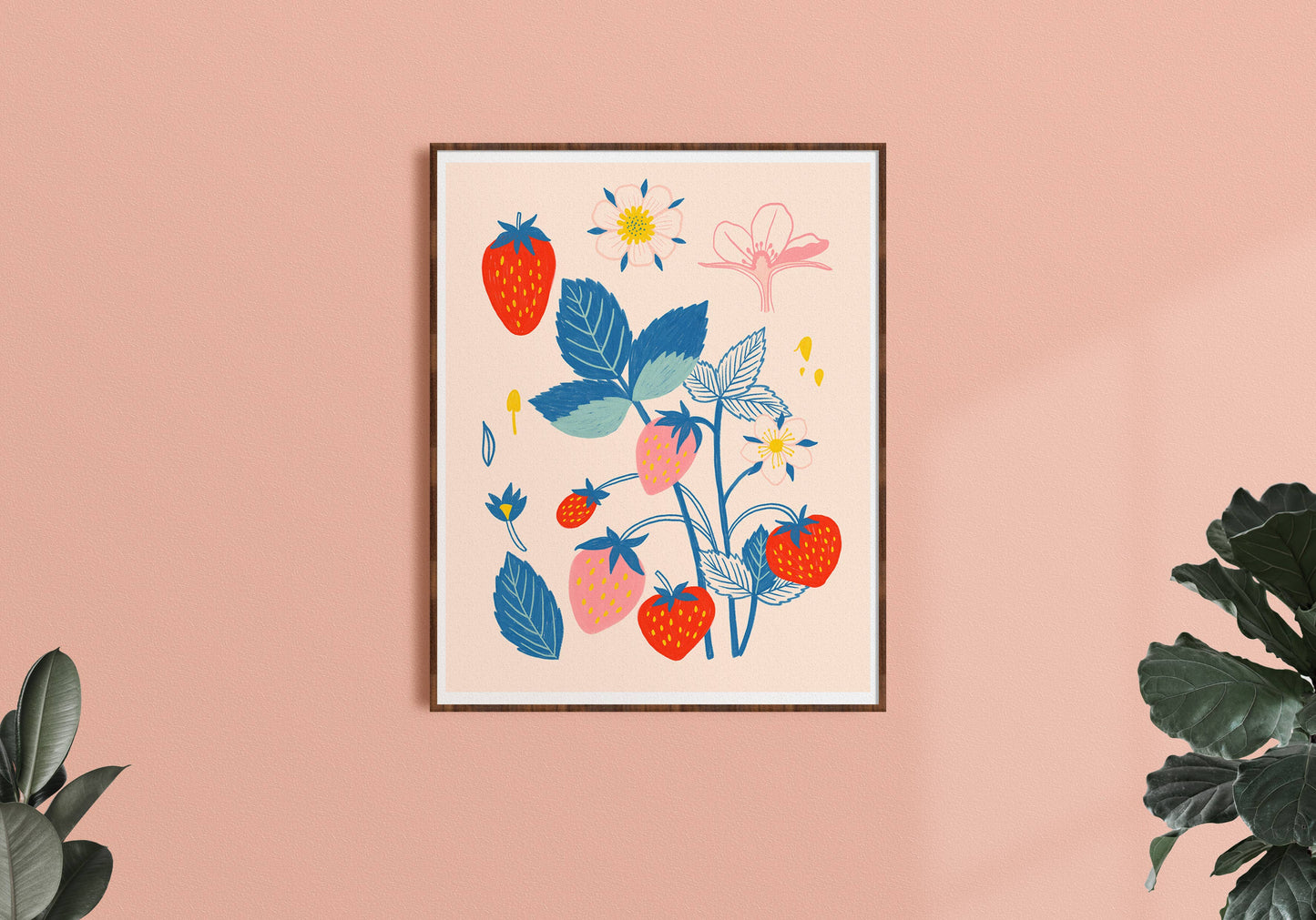 Fresh Garden Strawberries - Art Print