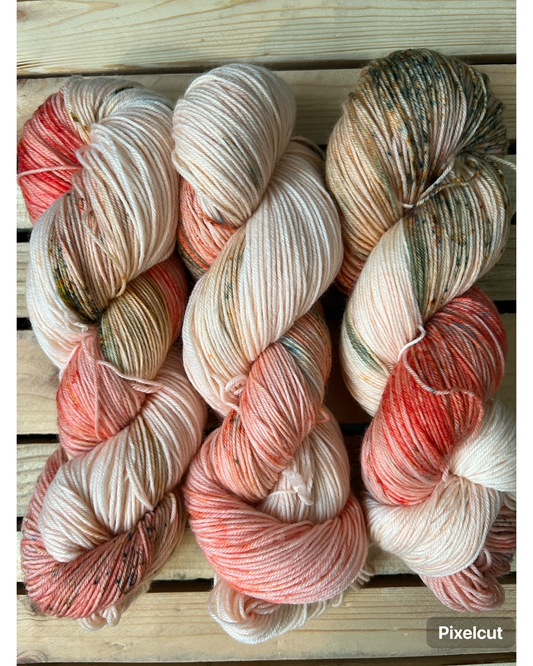 Just Peachy Hand Dyed Yarn