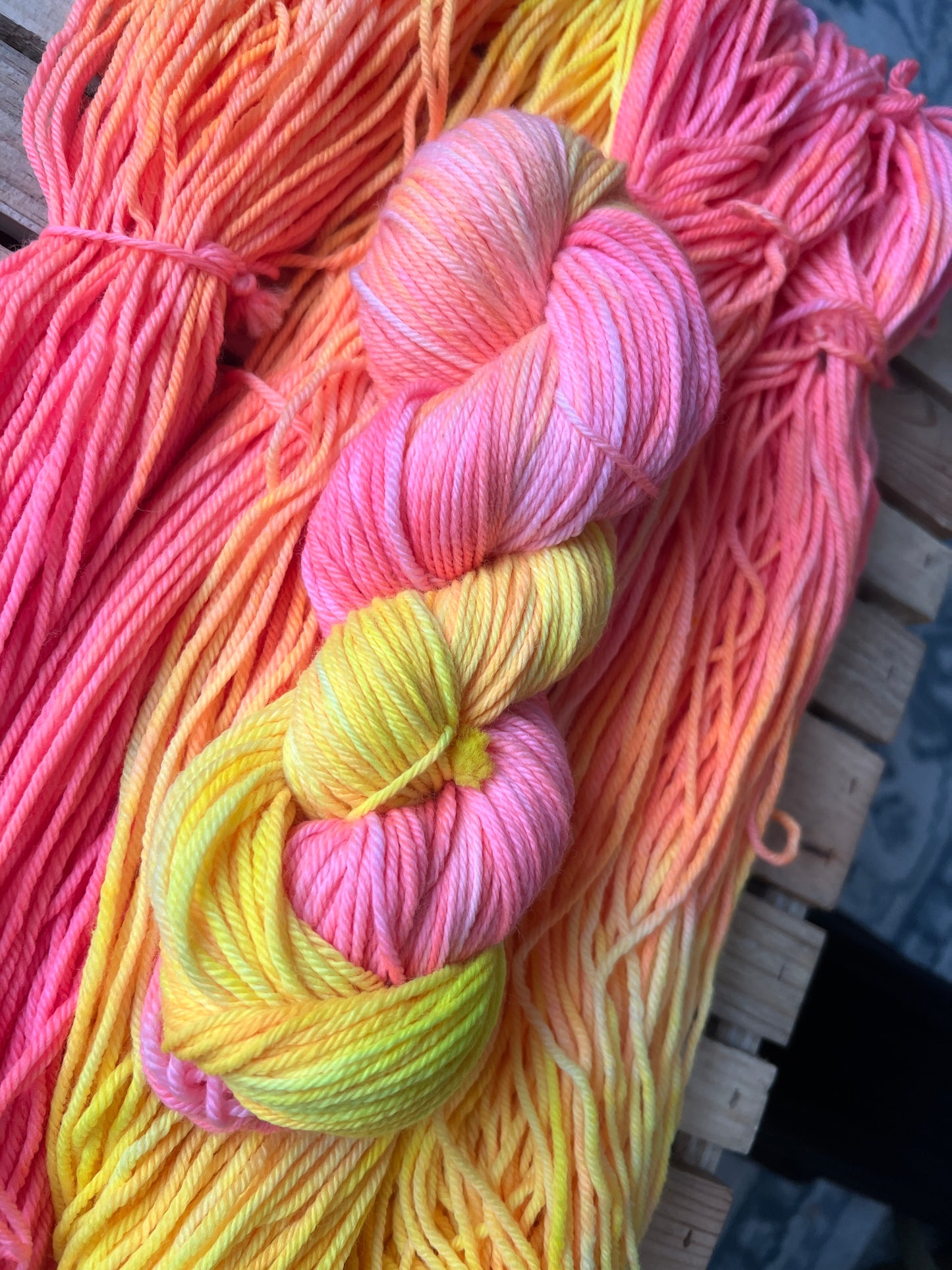 Tequila Sunrise Hand Dyed Yarn