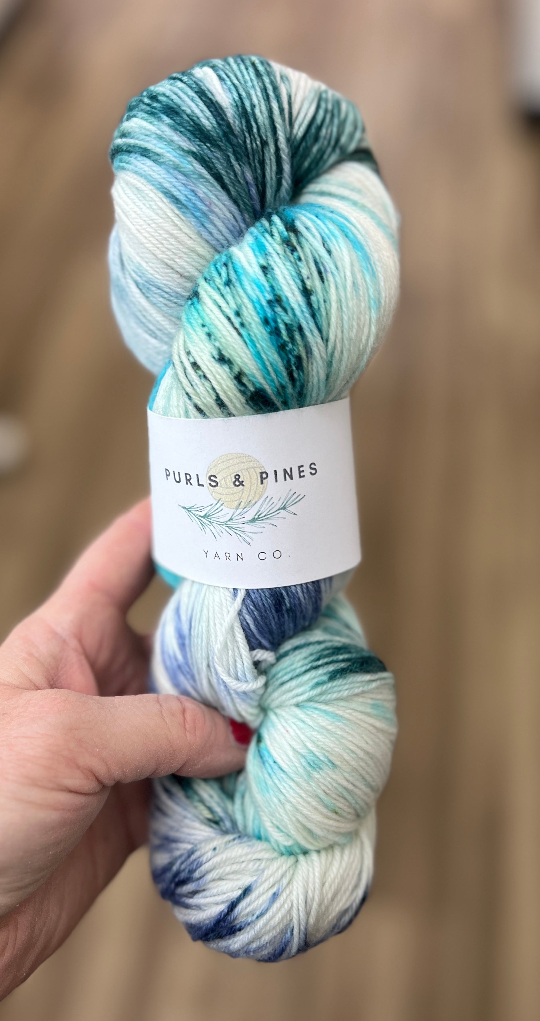 Arctic Ocean Hand Dyed Yarn-Purls and Pines Yarn Co.
