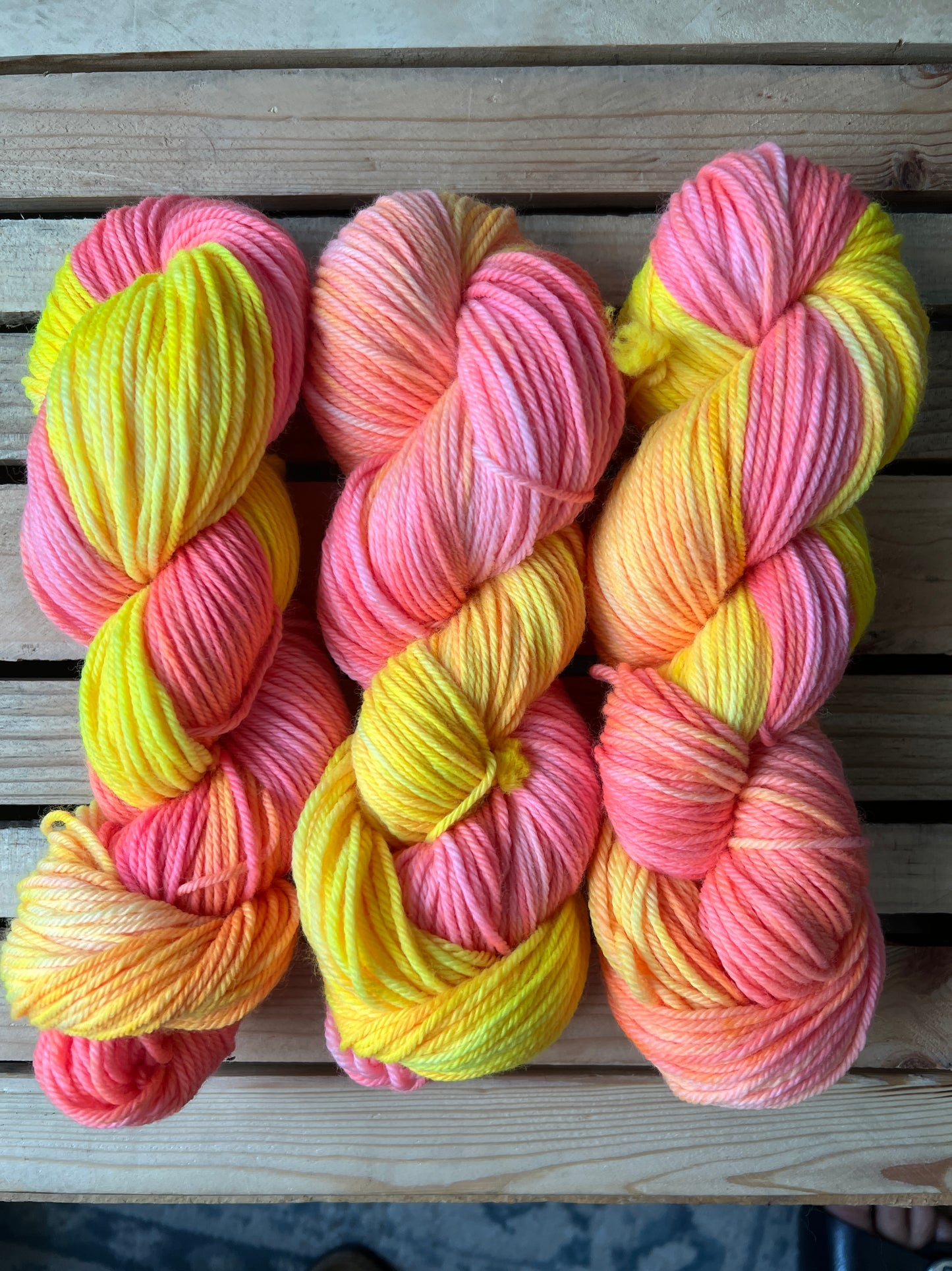 Tequila Sunrise Hand Dyed Yarn