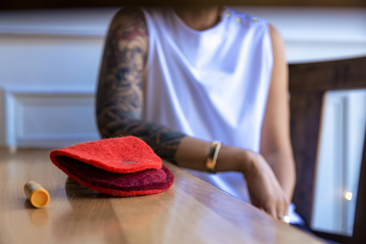The Curve-Mini Organizer Pouch | Felt Pouch | Cord Pouch