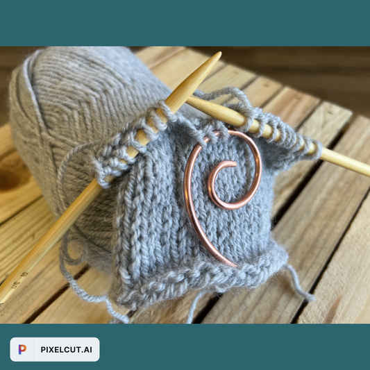 Copper Spiral Cable Needle Stitch Holder