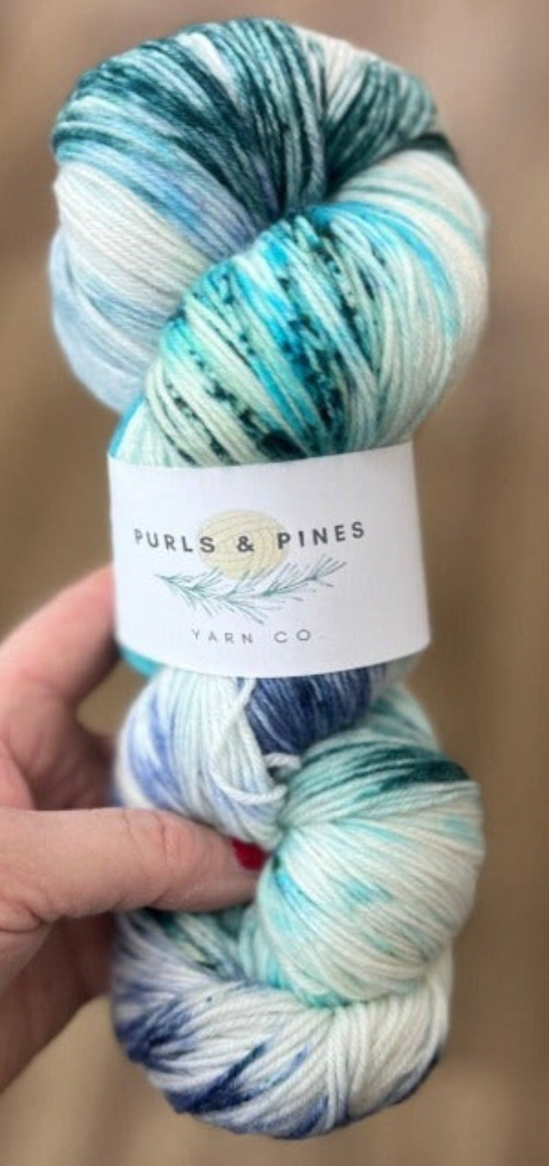 Arctic Ocean Hand Dyed Yarn-Purls and Pines Yarn Co.
