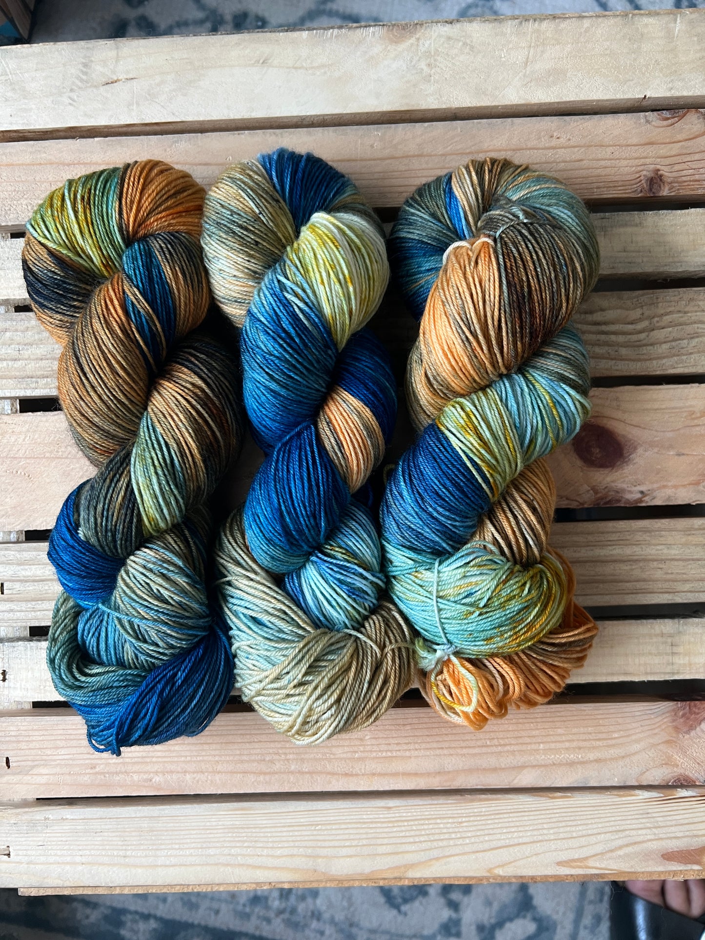 Lake Sunset Hand Dyed Yarn