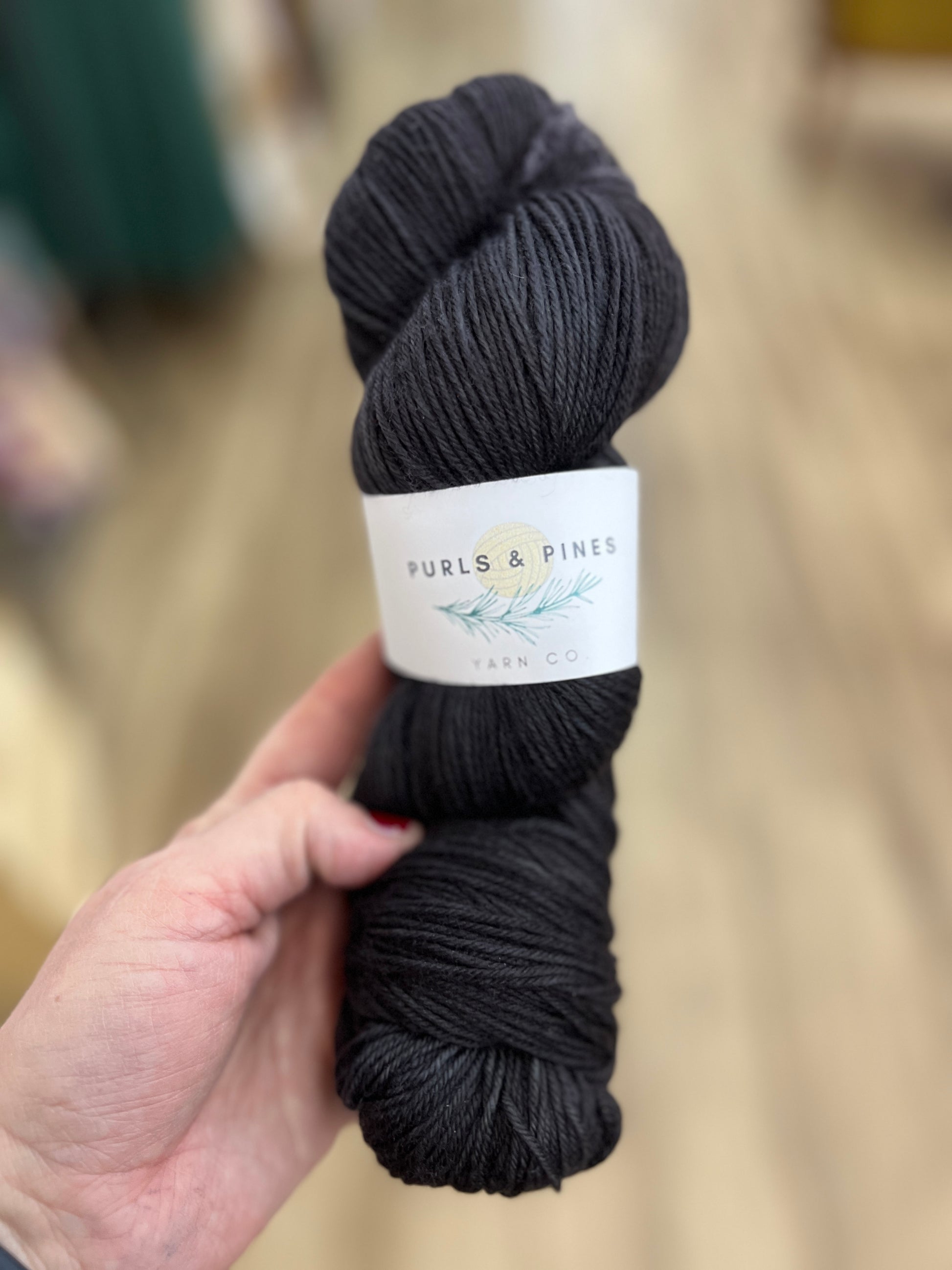 Black Licorice Hand Dyed Yarn-Purls and Pines Yarn Co.