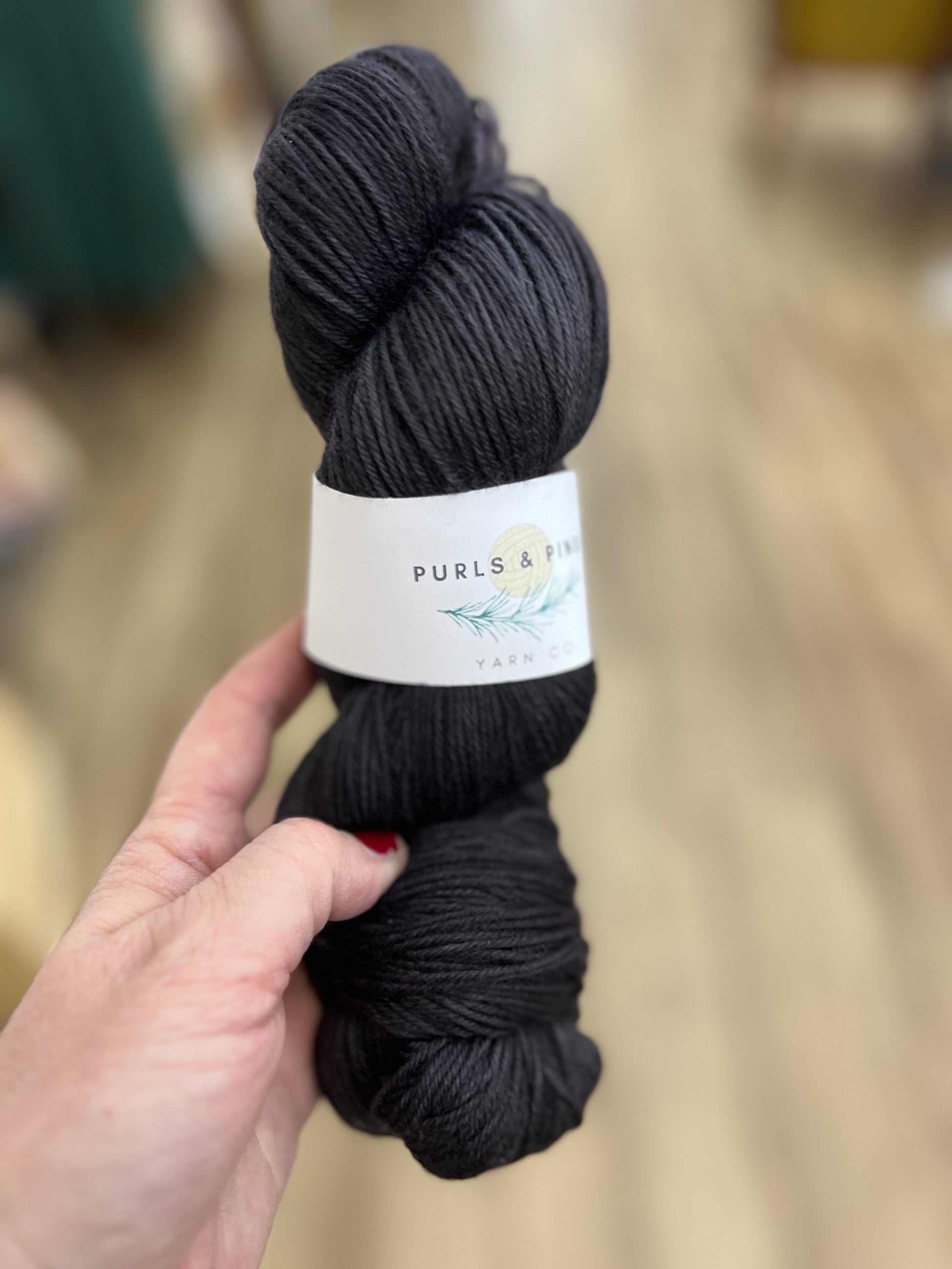 Black Licorice Hand Dyed Yarn-Purls and Pines Yarn Co.