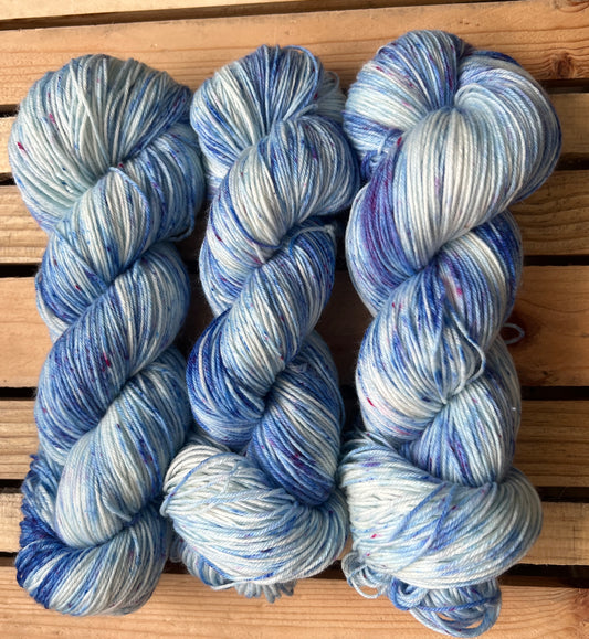 Delphinium Splash Hand Dyed Yarn