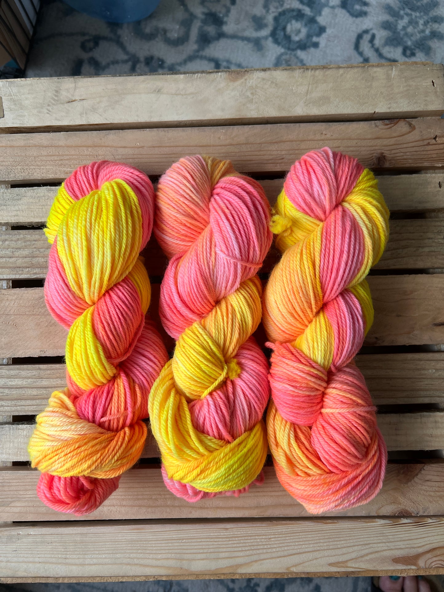 Tequila Sunrise Hand Dyed Yarn