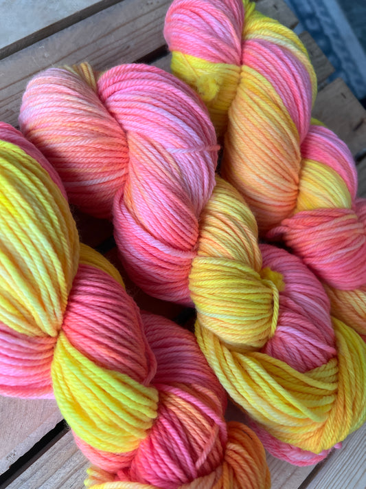 Tequila Sunrise Hand Dyed Yarn