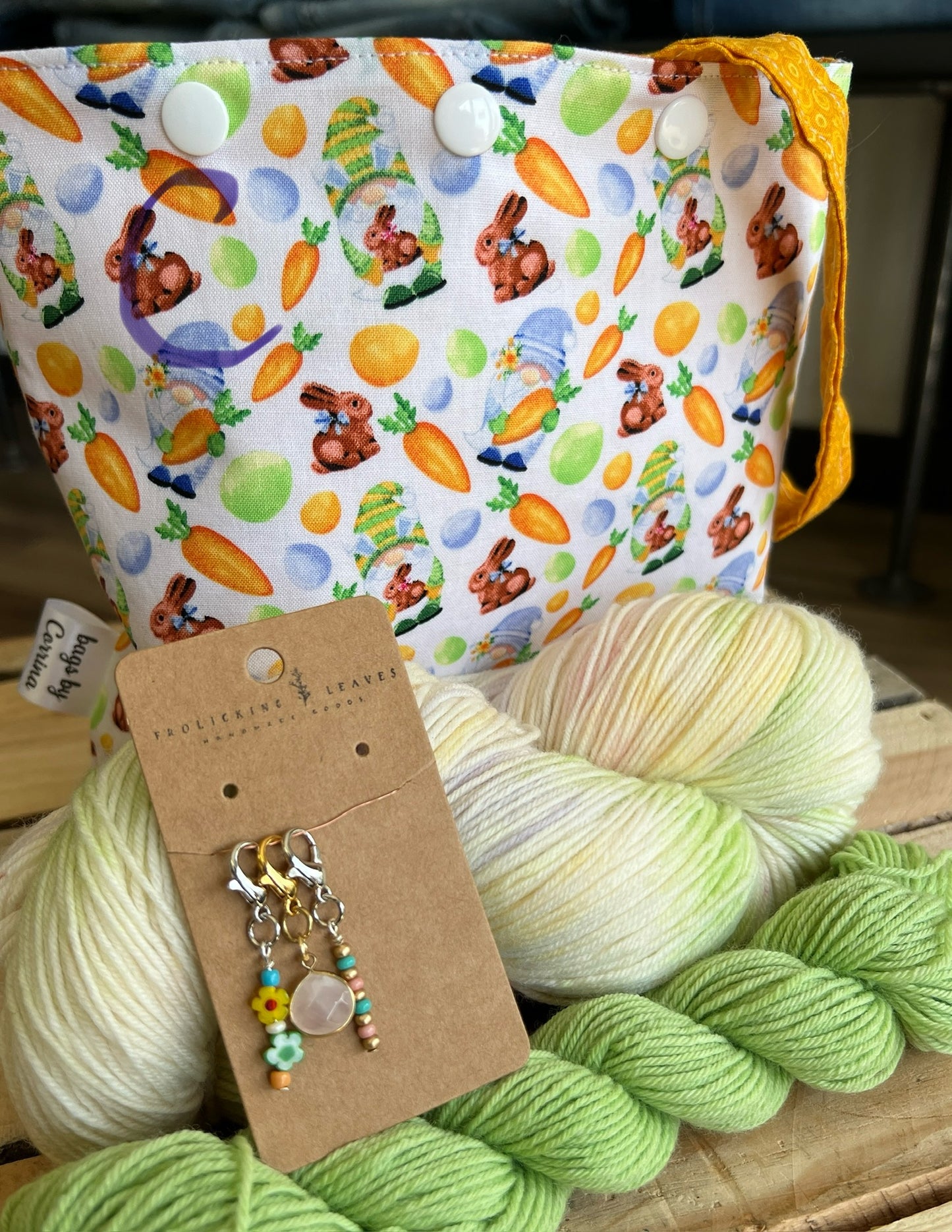 Hoppy Easter Project Bag, Sock Set & Progress Keepers