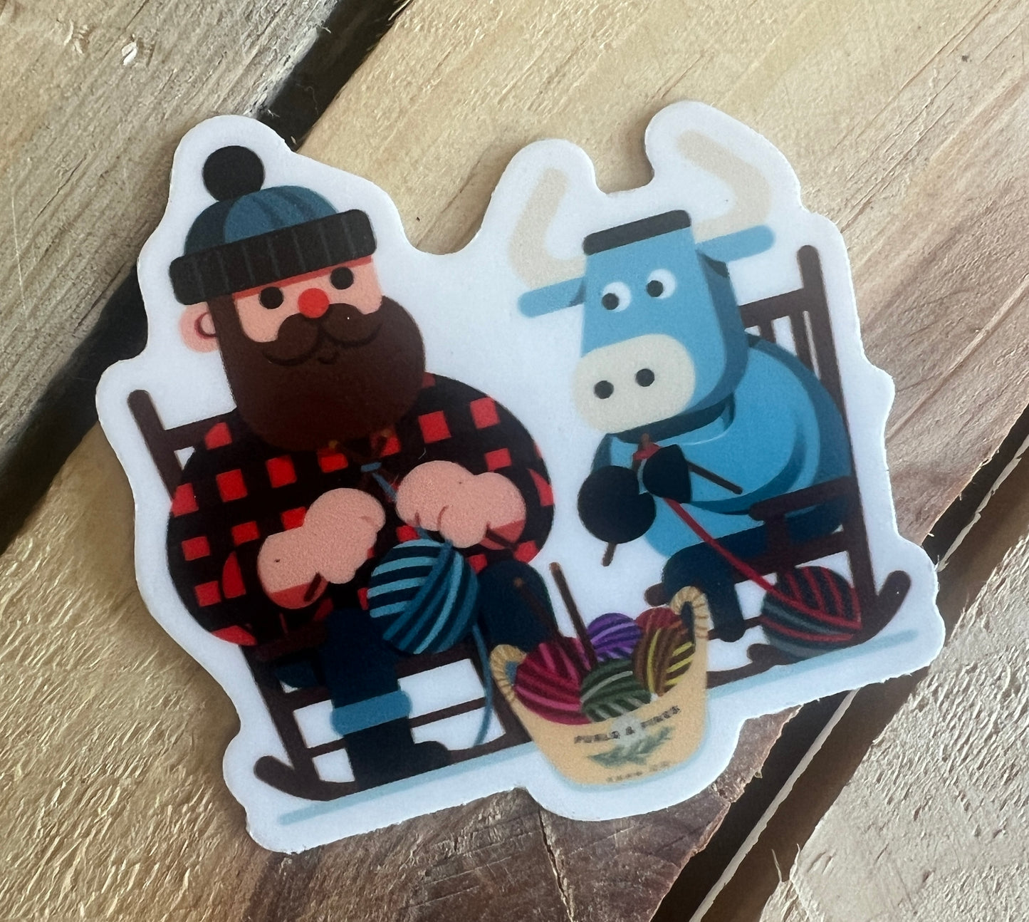 Paul & Babe Knitting Sticker