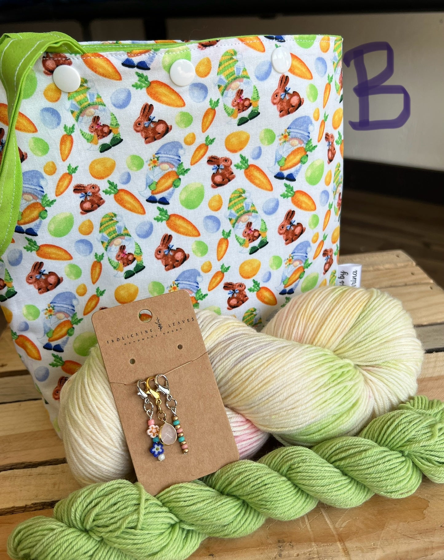 Hoppy Easter Project Bag, Sock Set & Progress Keepers