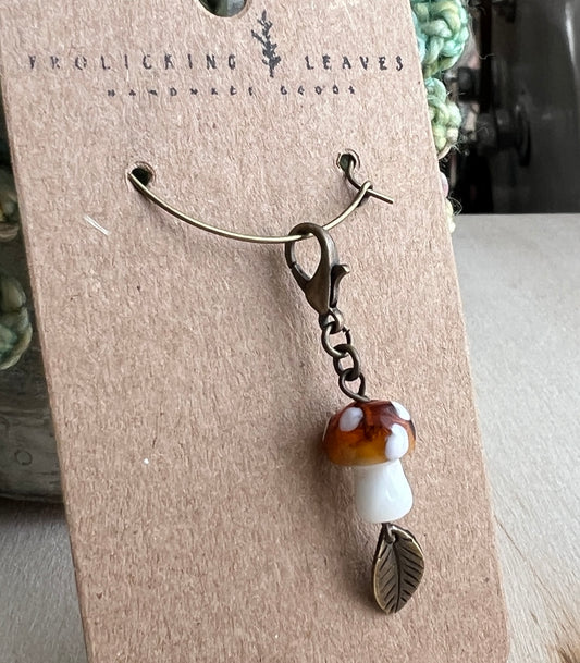 Vintage Mushroom Stitch Marker/Progress Keeper