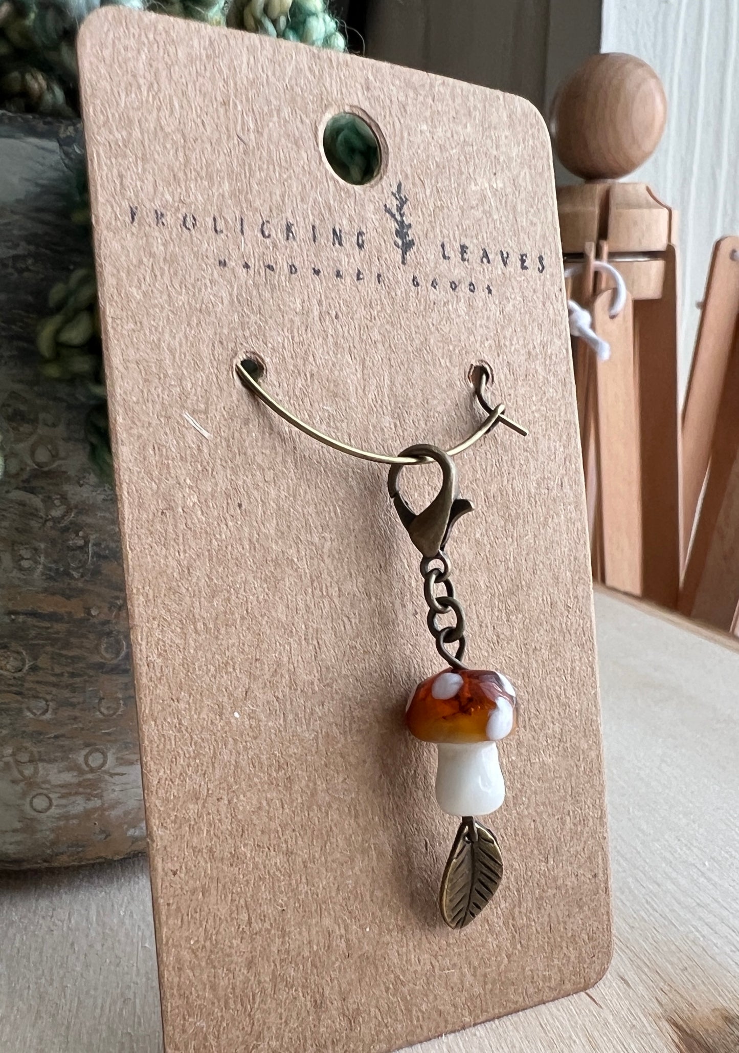 Vintage Mushroom Stitch Marker/Progress Keeper