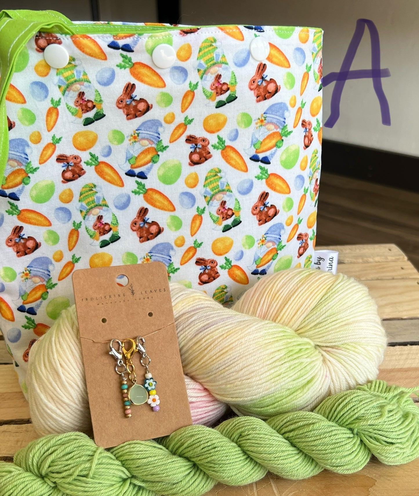 Hoppy Easter Project Bag, Sock Set & Progress Keepers