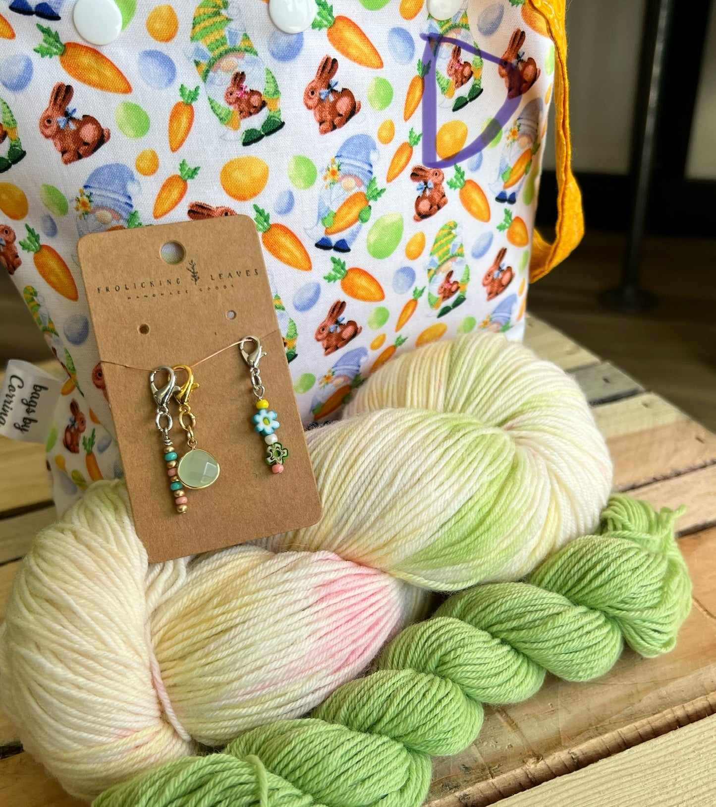 Hoppy Easter Project Bag, Sock Set & Progress Keepers