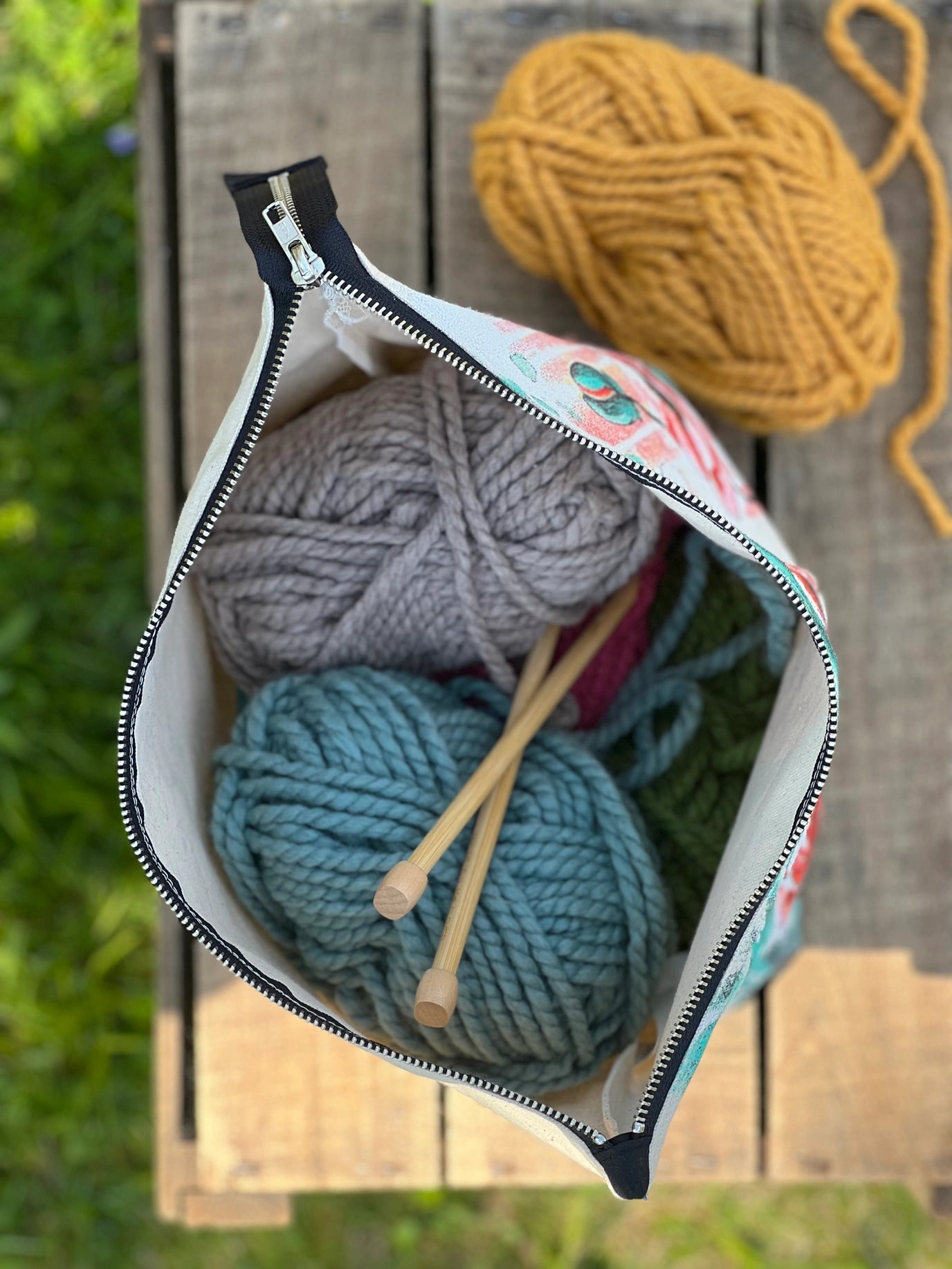 Purple Poppies Small Project Bag