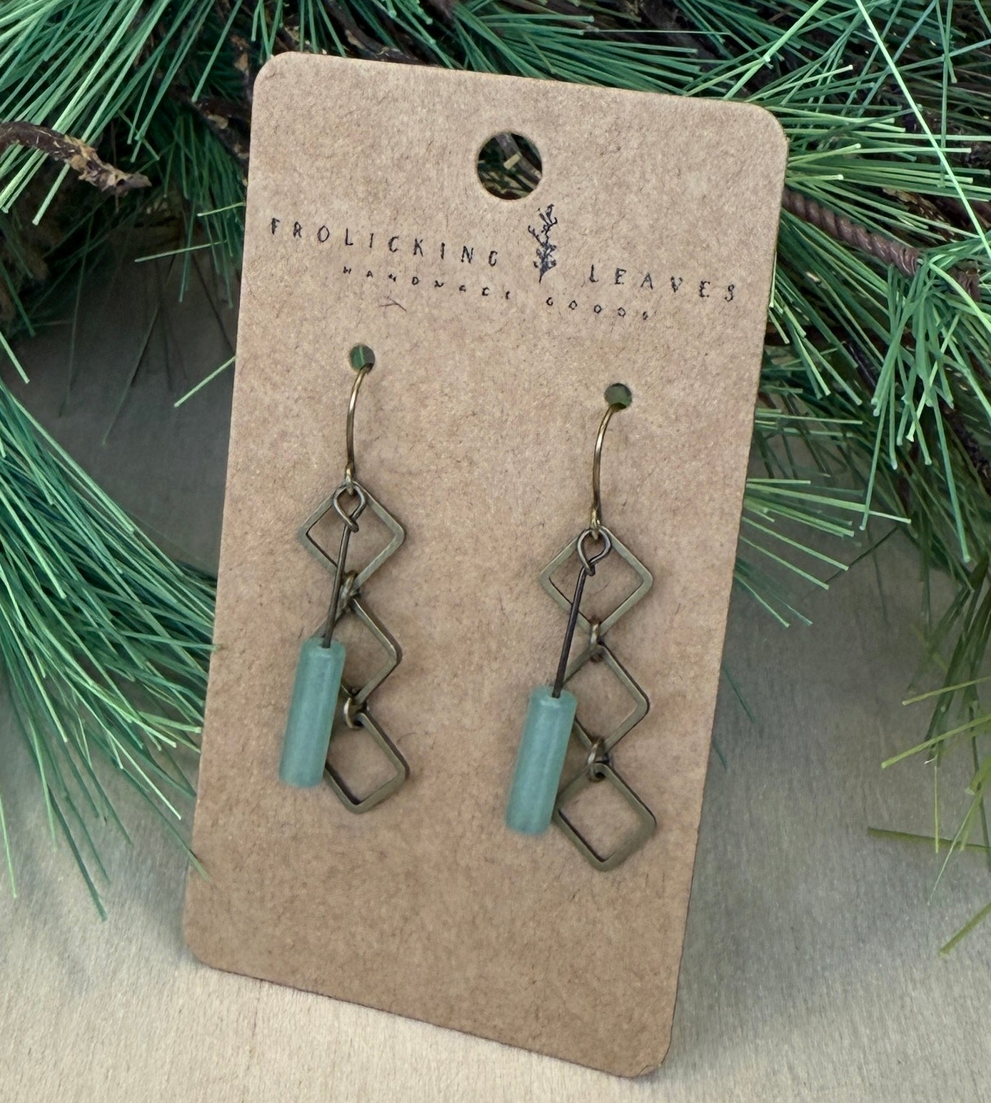 Aventurine Geo Earrings