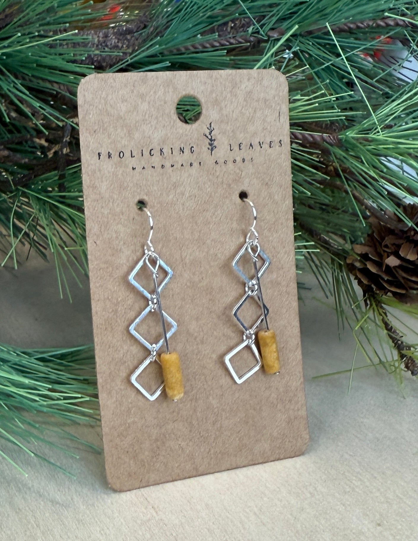 Yellow Jade Geo Earrings
