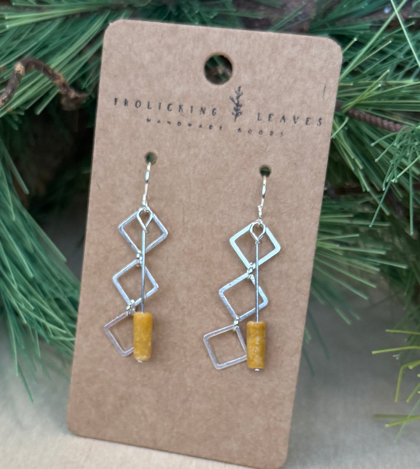 Yellow Jade Geo Earrings