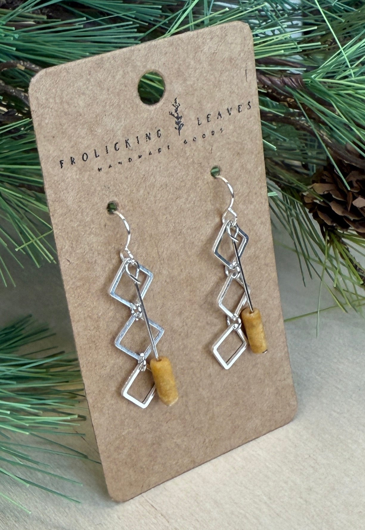 Yellow Jade Geo Earrings