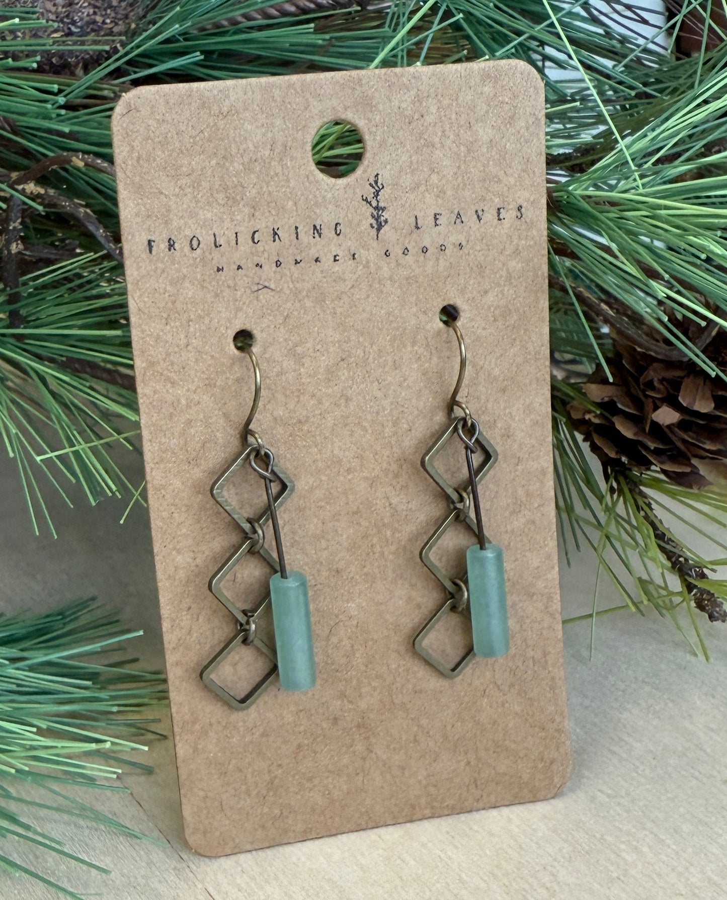 Aventurine Geo Earrings