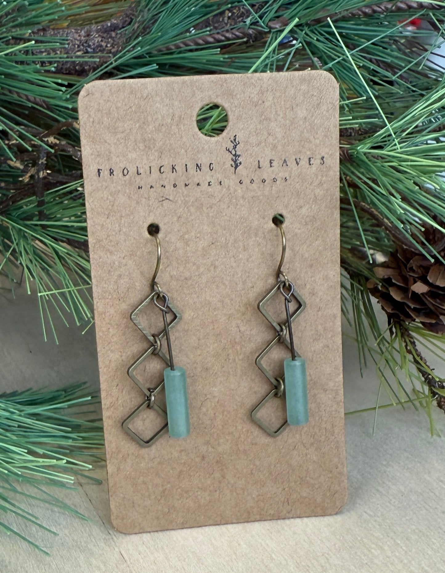 Aventurine Geo Earrings