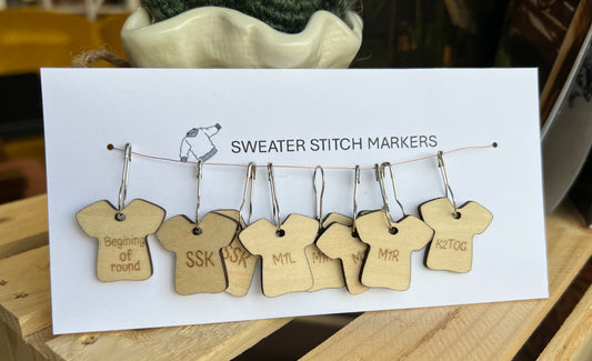 Sweater Stitch Markers Wooden