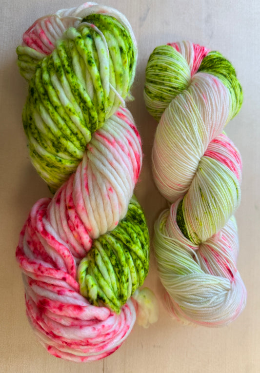 Radioactive Christmas Hand Dyed Yarn
