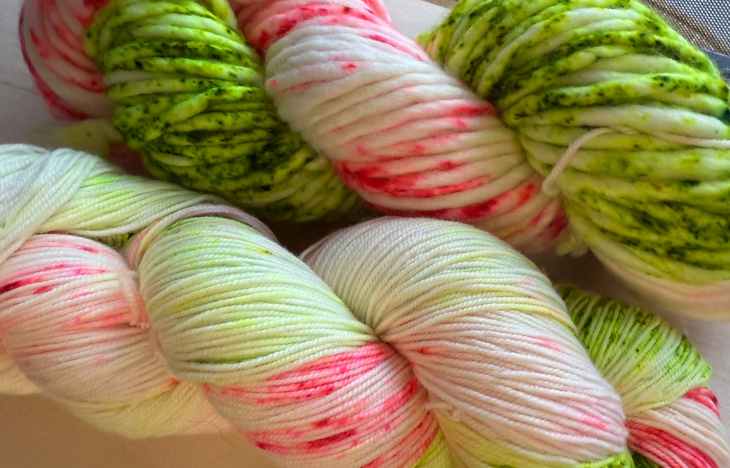Radioactive Christmas Hand Dyed Yarn