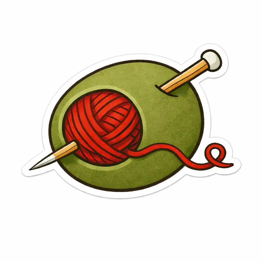 Olive Yarn Vinyl Sticker