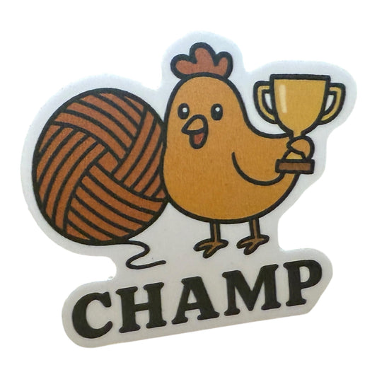 Yarn Chicken Champm Sticker