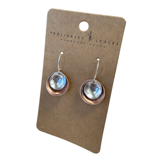 Copper Nesting Bowl Earrings with Sterling Ear Wires