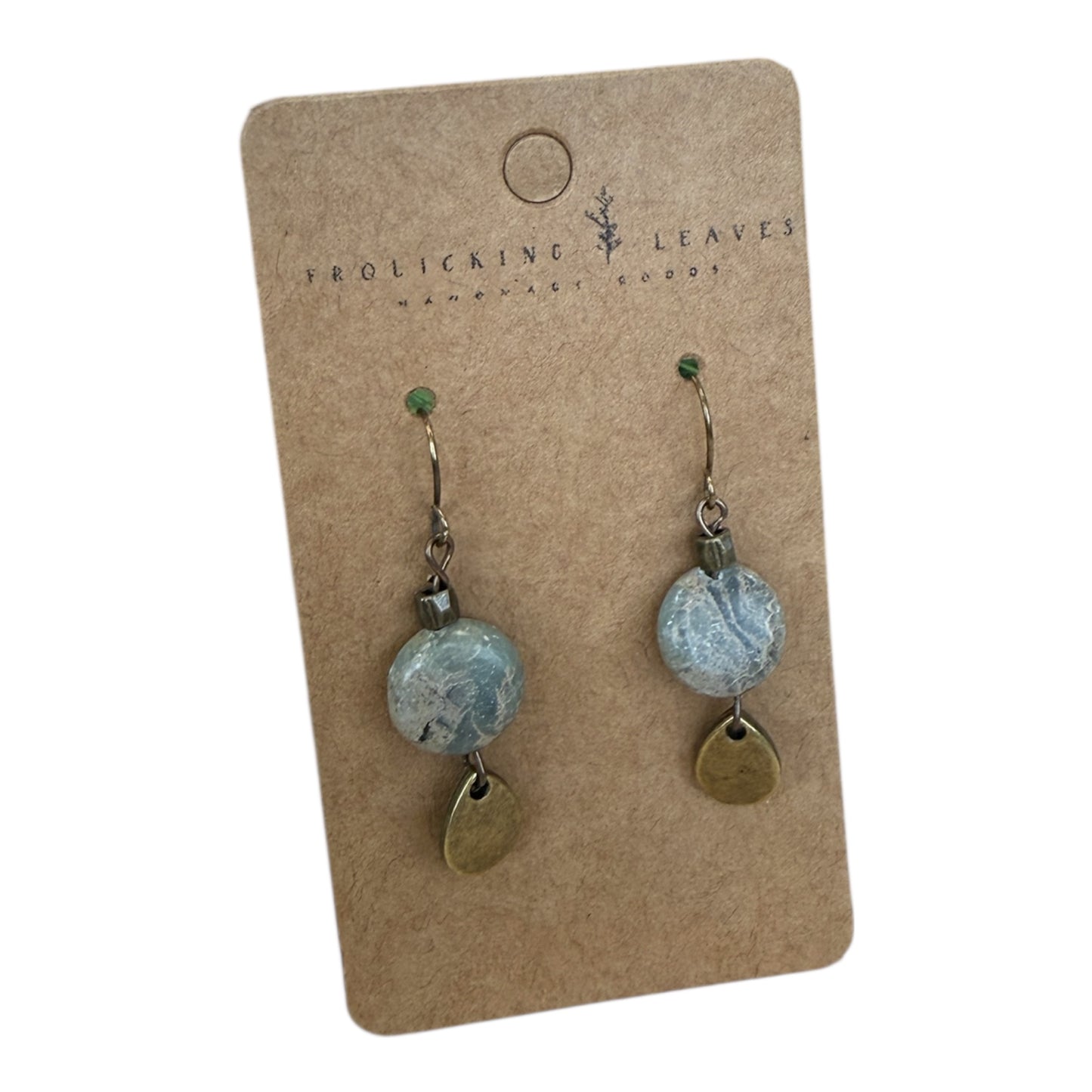 Blue Opal & Bronze Earrings