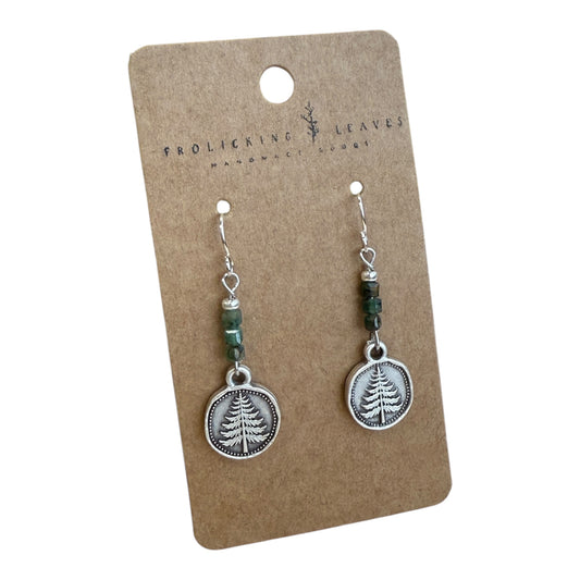 African Ruby Zoisite Pine Earrings