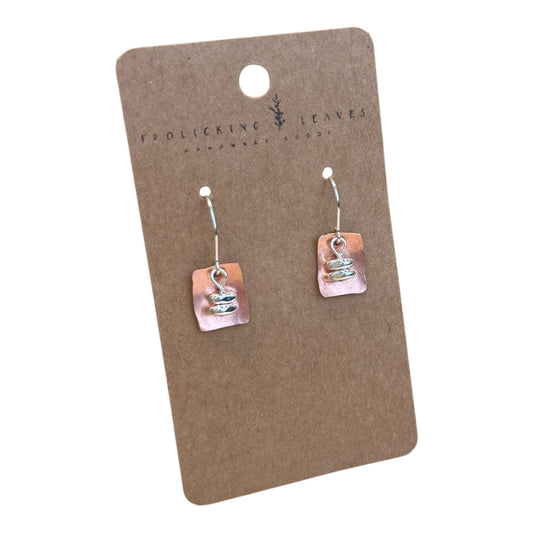 Copper and Hematite Earrings with Sterling
