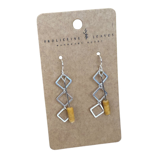 Yellow Jade Geo Earrings