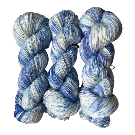 Delphinium Splash Hand Dyed Yarn