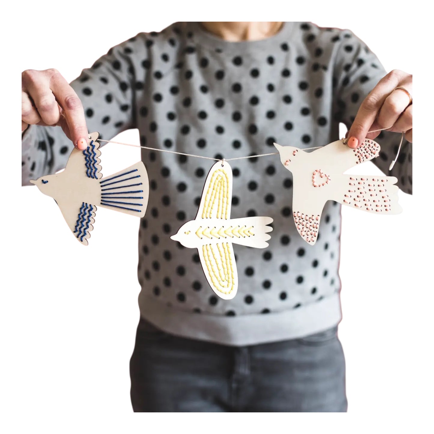 Wooden Bird Embroidery Kit
